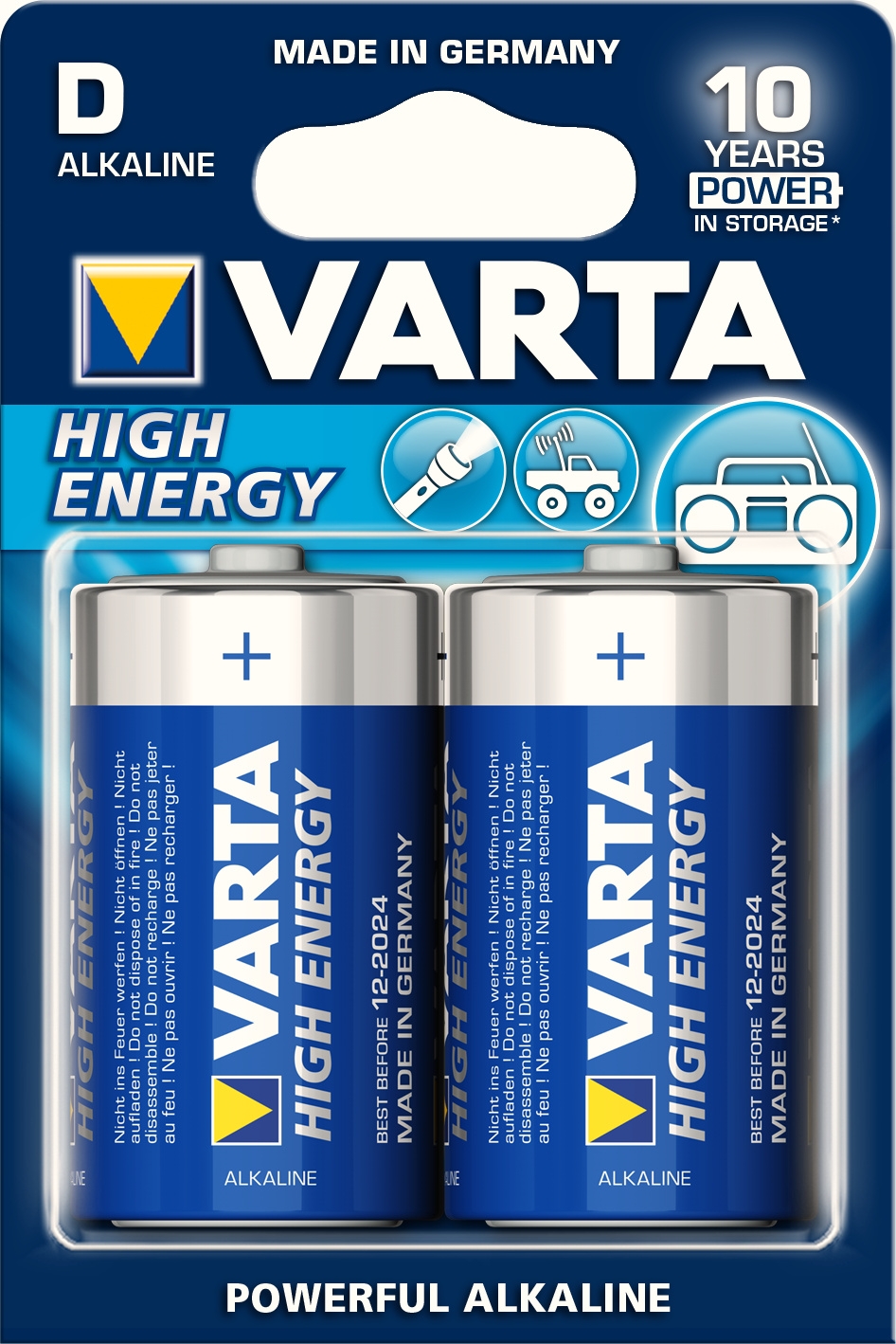 Батарейки Varta Mono High Energy 2