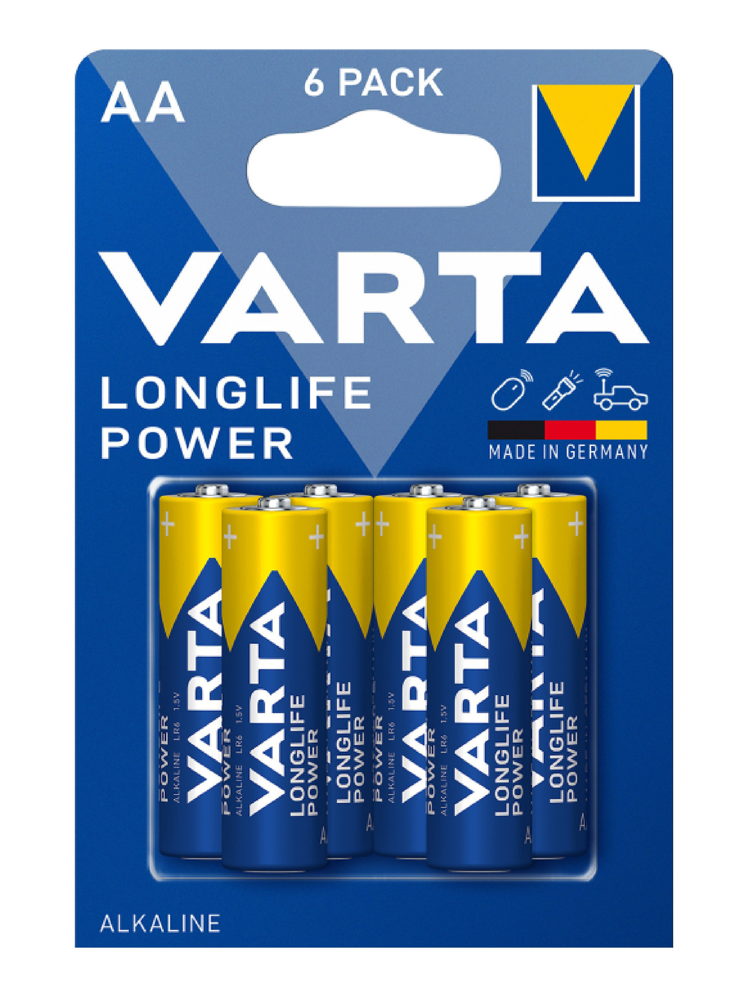 Батарейки Varta LONGLIFE POWER AA BLI ALKALINE, 6 шт
