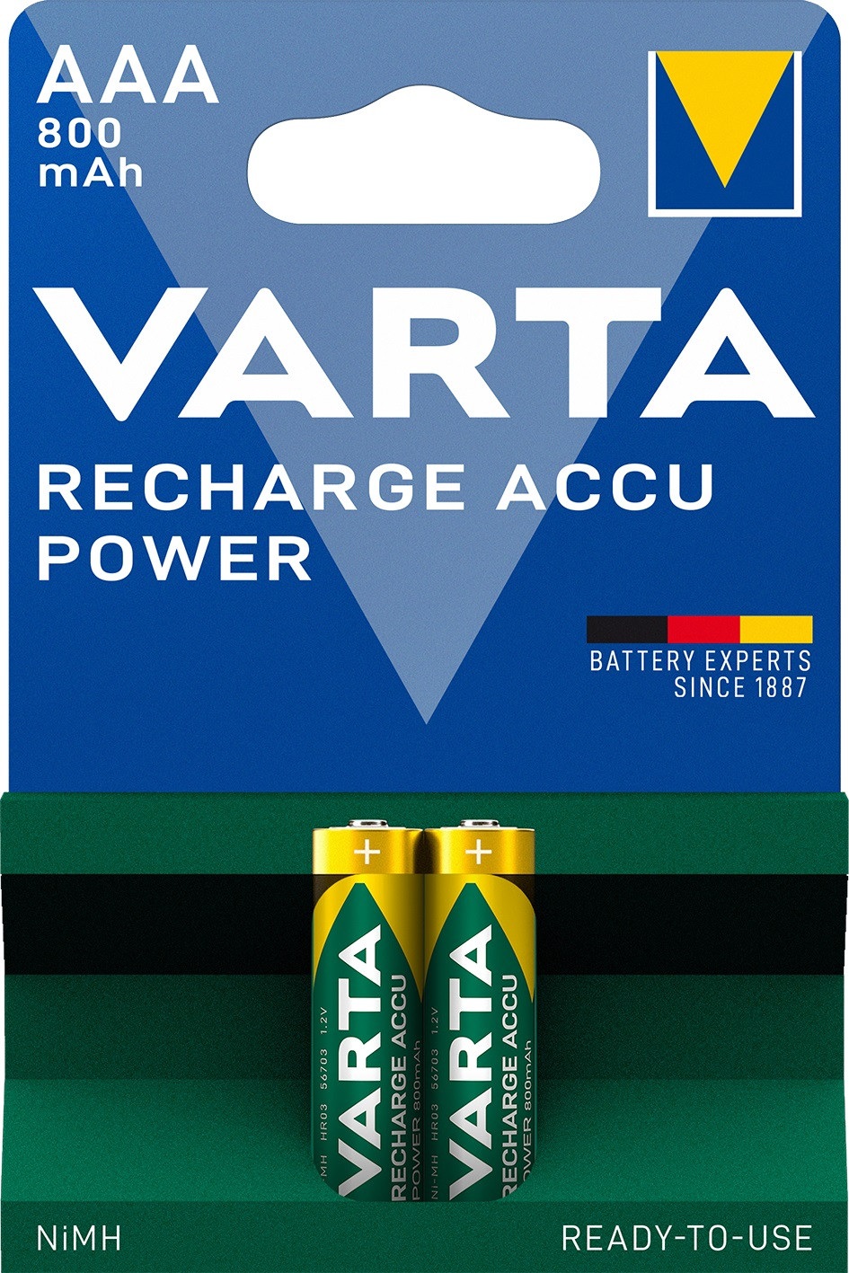 Батарейки VARTA ACCU AAA 800mAh BLI 2 (READY 2 USE)