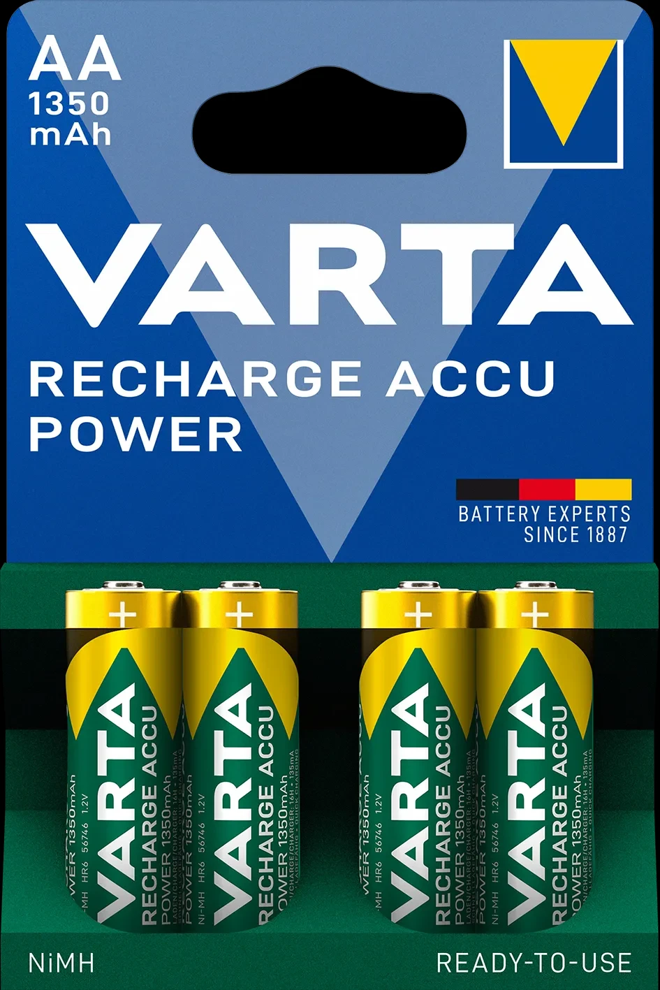 Батарейки VARTA ACCU АА 1350mAh BLI 4