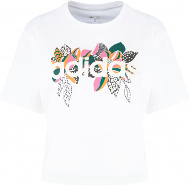 Футболка жіноча adidas Farm Print Boyfriend Cropped Logo Купити в Athletics
